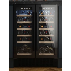CATA 300 UBBKWC60DDF Wine Cooler, 60cm Dual Zone, Twin Door Black
