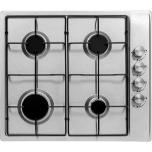 CATA 100 UBGHFFJ60.1 Gas Hob, 60cm 4 Burner Enamel, Stainless Steel