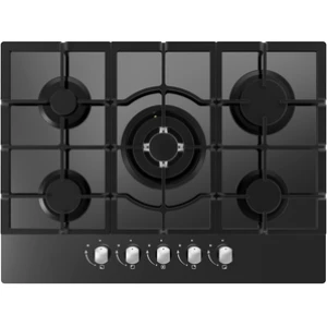CATA 300 UBGOG701BK, 70cm 5 Burner Gas on Glass Hob Black