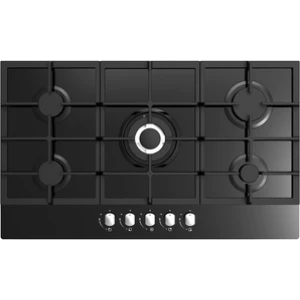CATA 300 UBGOG901BK, 90cm 5 Burner Gas on Glass Hob Black