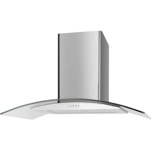 CATA 100 UBSCG90SS Curved Glass Cooker Hood, 90cm, Stainless Steel