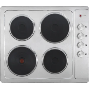 CATA 100 UBSPH60KCR Solid Plate Hob, 60cm 4, Knob Control Stainless Steel