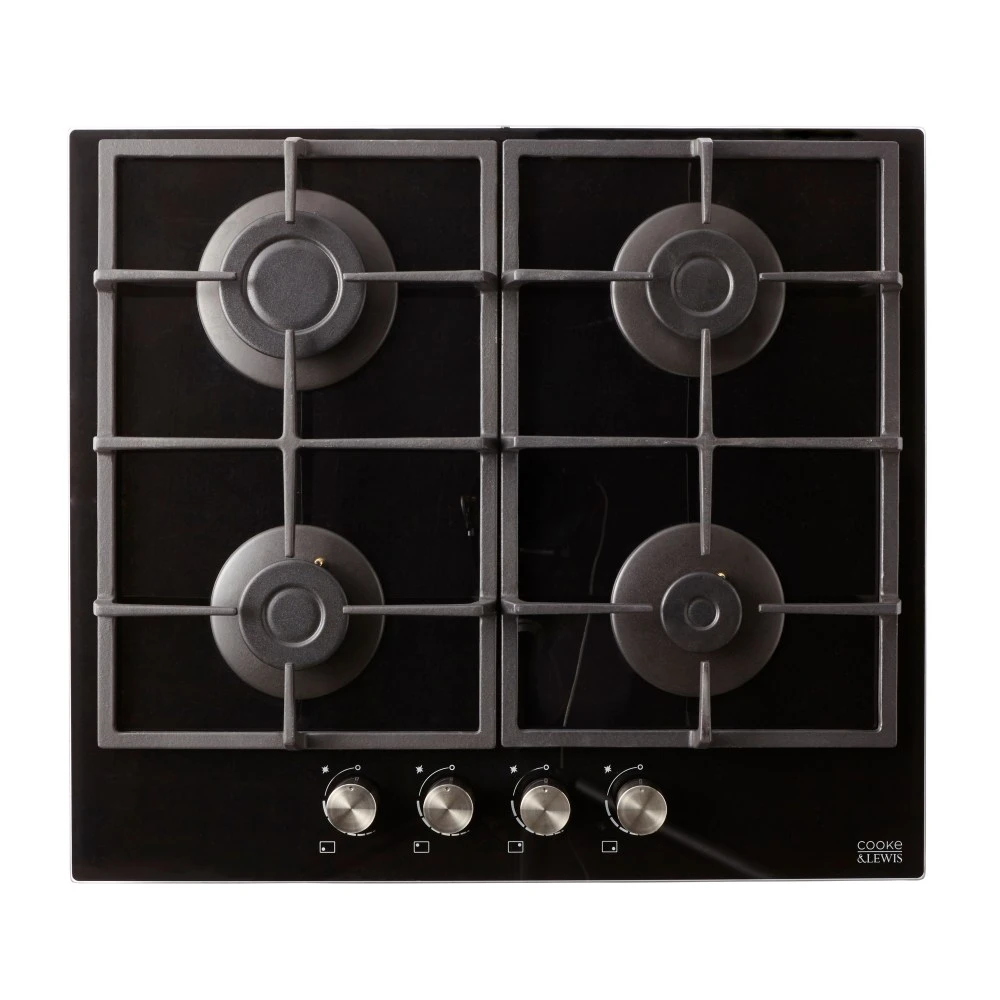 Cooke And Lewis Clgogru4 4 Burner Gas On Glass Hob 1 Cooke And Lewis Clgogru4 4 Burner Gas On Glass Hob
