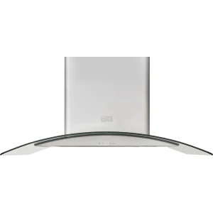 Cooke & Lewis CLICGS90 90cm Stainless Steel Island Curved Glass Hood