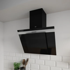 Cooke & Lewis CLTHAL60PB Angled Glass Cooker Hood