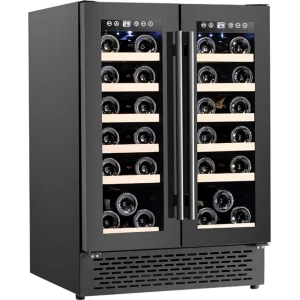 Viceroy WRBKWC60DDF 60cm Twin Door Black Built Under Wine Cooler (F RATED)