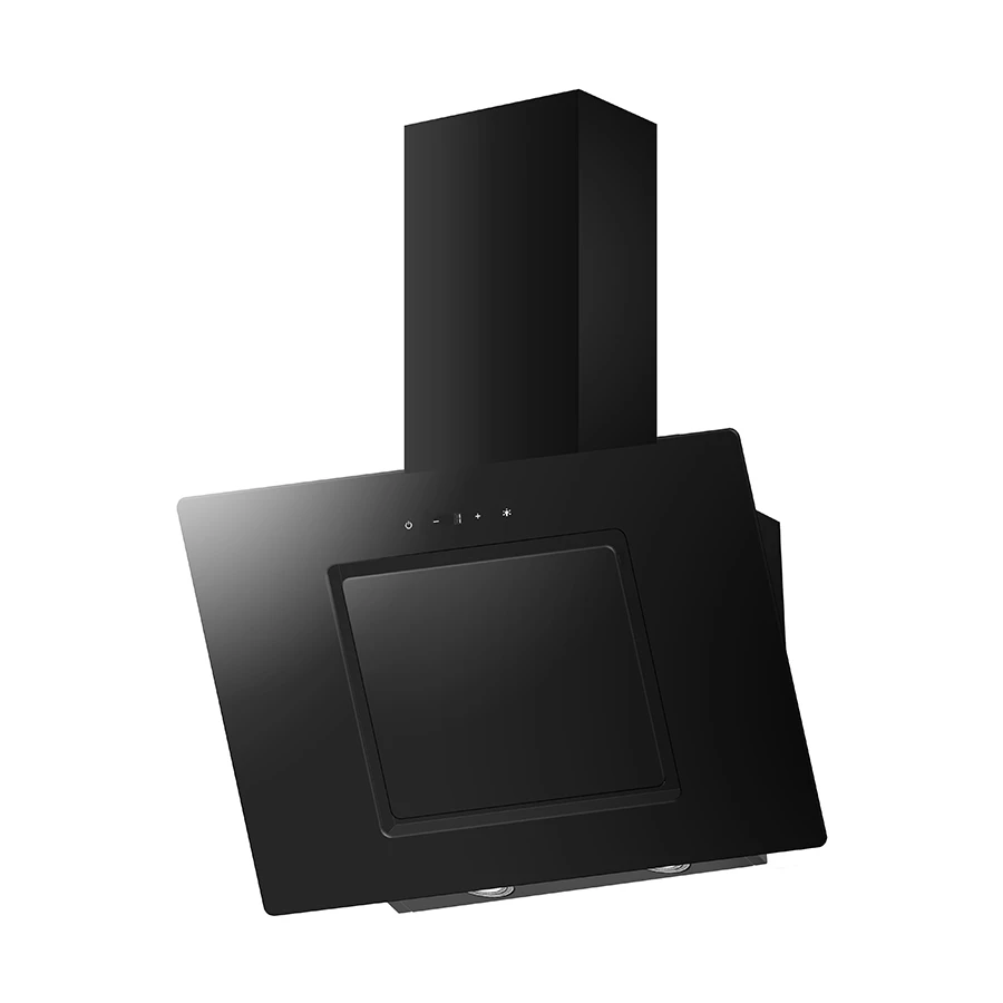 Viceroy Wrang60Bk 60Cm Black Angled Glass Hood Black Chimney 1 Viceroy Wrang60Bk 60Cm Black Angled Glass Hood Black Chimney