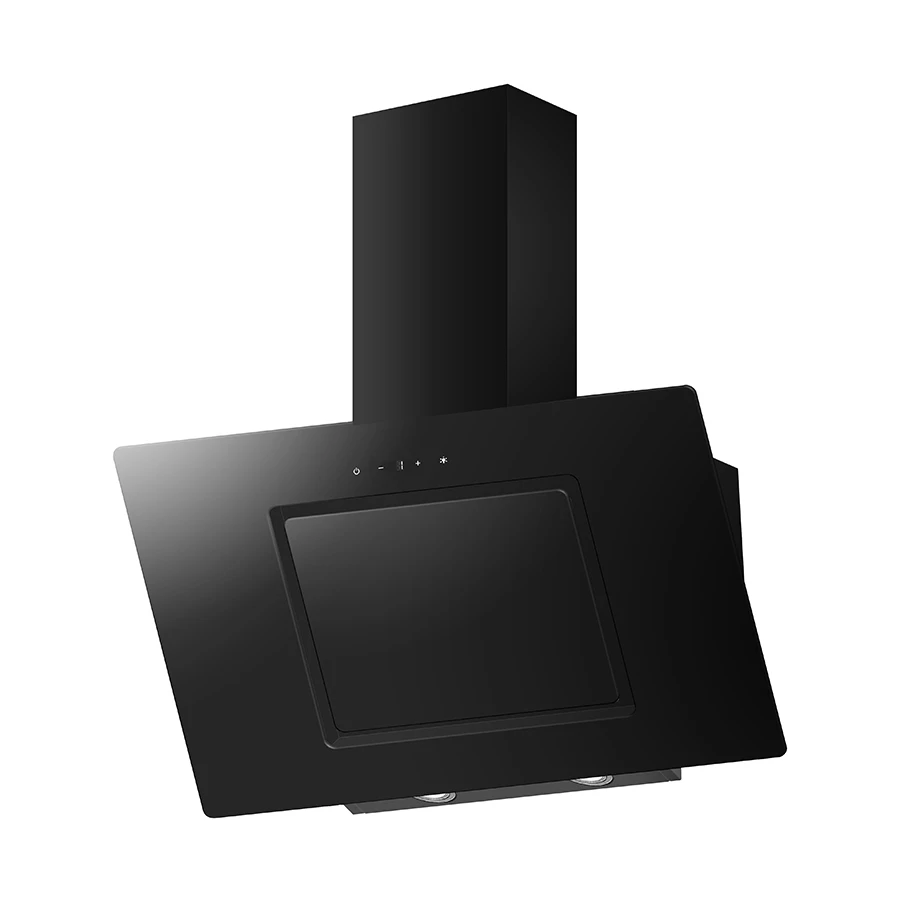 Viceroy Wrang90Bk 90Cm Black Angled Glass Hood Black Chimney 1 Viceroy Wrang90Bk 90Cm Black Angled Glass Hood Black Chimney