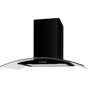 Viceroy WRCG90BK 90cm Black Curved Glass Cooker Hood