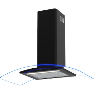 Viceroy WRCG90RFBK Curved Glass Cooker Hood, 90cm, Hob to Hood
